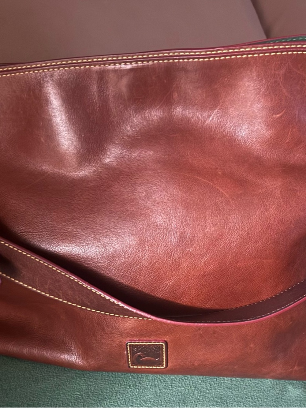 Dooney & Bourke Chestnut Brown Leather Messenger Bag